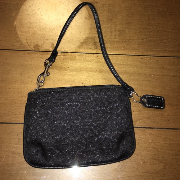 Coach wristlet- black with shimmer