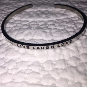 MANTRA BAND - silver bracelet - "Live laugh love"