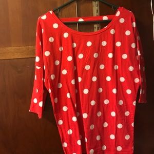 Red Polka Dot Top with open back