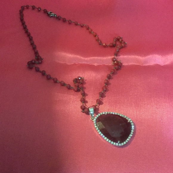 Garnet and sterling necklace
