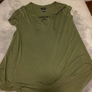 Army green laced up top