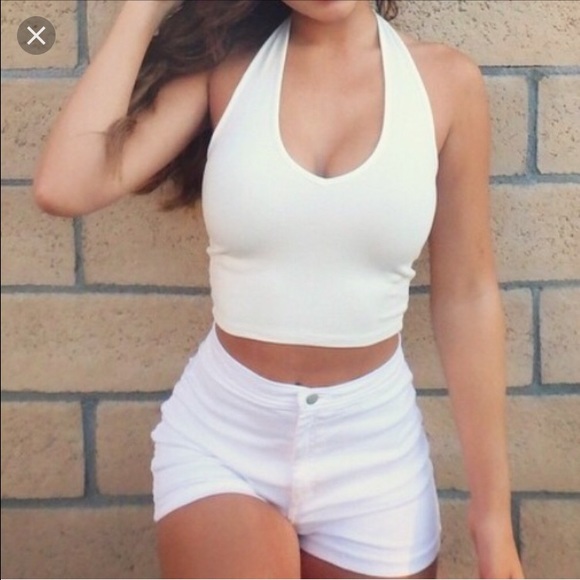 Brandy Melville striped halter top