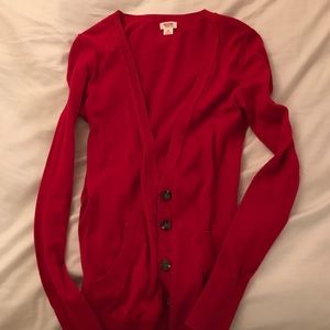 Red cardigan!