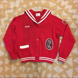 Vintage Red Cheerleading Sweater