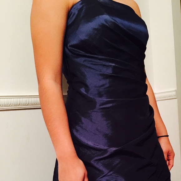 Navy blue cocktail dress.