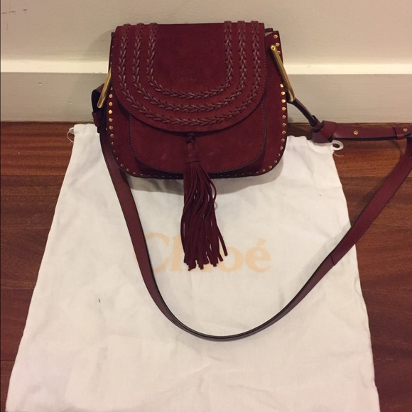 Chloe Hudson small studded & braided suede  bag