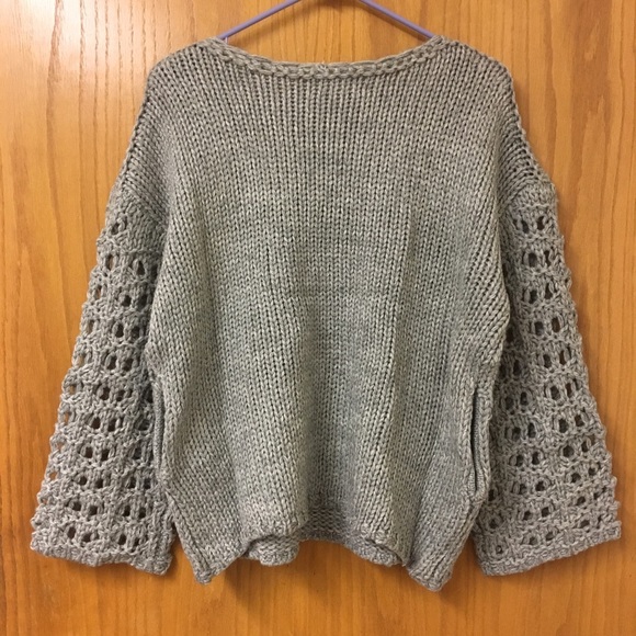 Grey Textured Mohair-Wool Blend Sweater - Picture 4 of 8