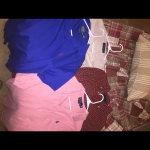 A lot M to LG Ralf Lauren polos range from 15$ up!