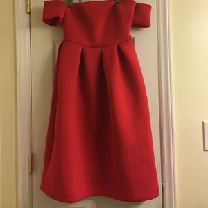 Off the shoulder red dress