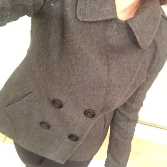 Beautiful gray American eagle wool pea coat - Picture 4 of 4