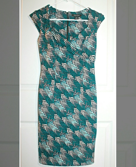 White House Black Market Chevron Pattern Dress