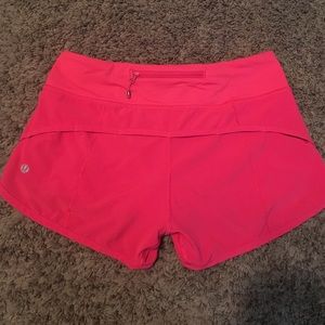 Lululemon pink speed short-size 4