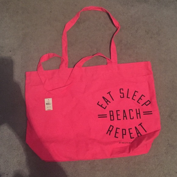 Bright pink tote bag