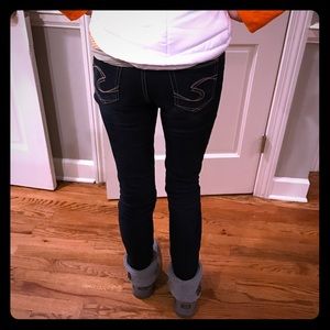 {Silver} skinny jeans