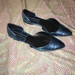 Zara blue metallic chrome pointed toe flats