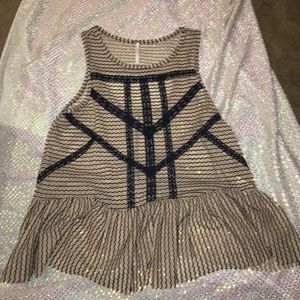 Free People striped peplum tank top size XS