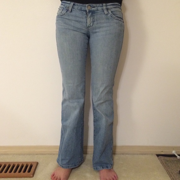 Light wash boot cut jeans