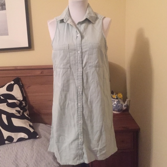 Chambray sleeveless dress