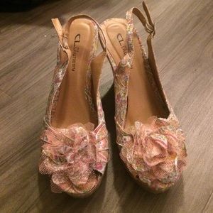 CL by Laundry flower cork wedges