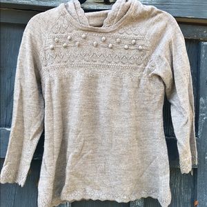 Tan grey hooded Anthropologie sweater