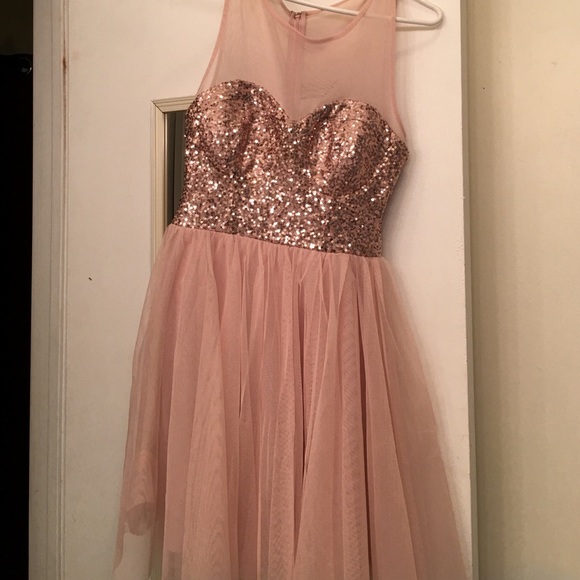 Forever 21 Dresses & Skirts - Forever 21 pink sequence dress-skater style