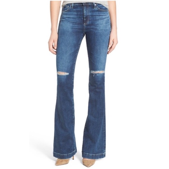 AG Adriano Goldschmied Denim - AG Janis Destroyed Distressed High Rise Denim