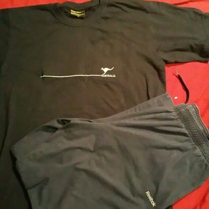 Men Reeboks sweatpants and t-shirt