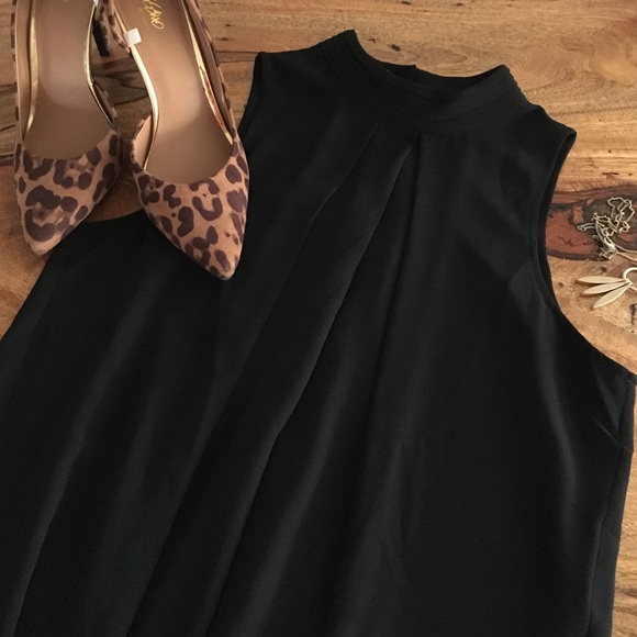 Naked Zebra Tops - High necked black blouse