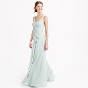 J Crew Anabel Long Dress Silk Chiffon Dusty Shale