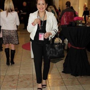 White Studded Moto Jacket • H&M