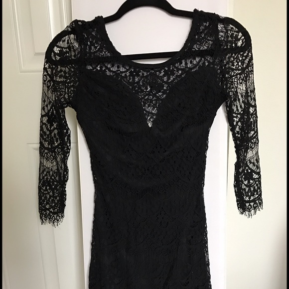 LACE BLACK MINI DRESS : CHARLOTTE RUSSE