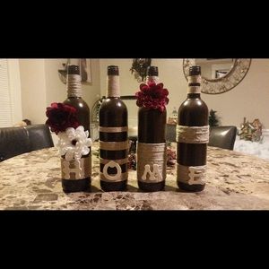 Hand crafted custom made bottles.