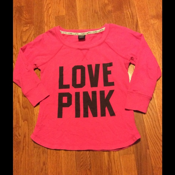PINK Victoria's Secret Tops - PINK Cropped 3/4 Sleeve Sweatshirt