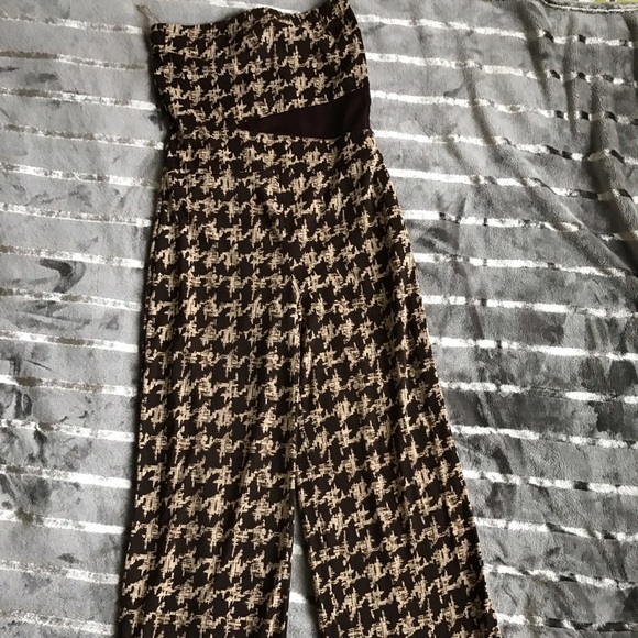 Brown patterned jumpsuit