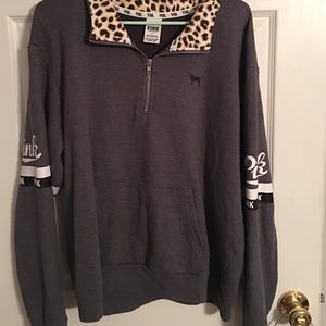 pink cheetah quarter zip
