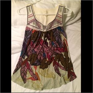Anthropologie - One.September leaf-print tank, S