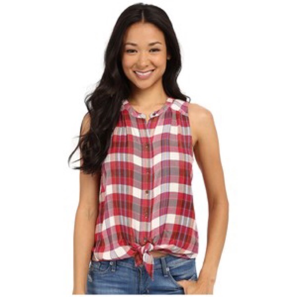 Lucky Brand Sleeveless Plaid Shirt