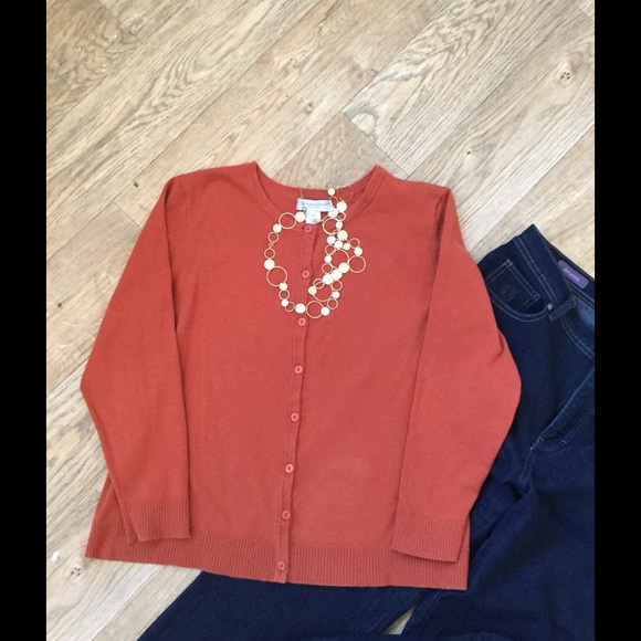 Christopher & Banks Burnt Orange Ladies Cardigan