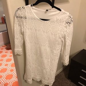 H&M long sleeve white lace dress - size 4