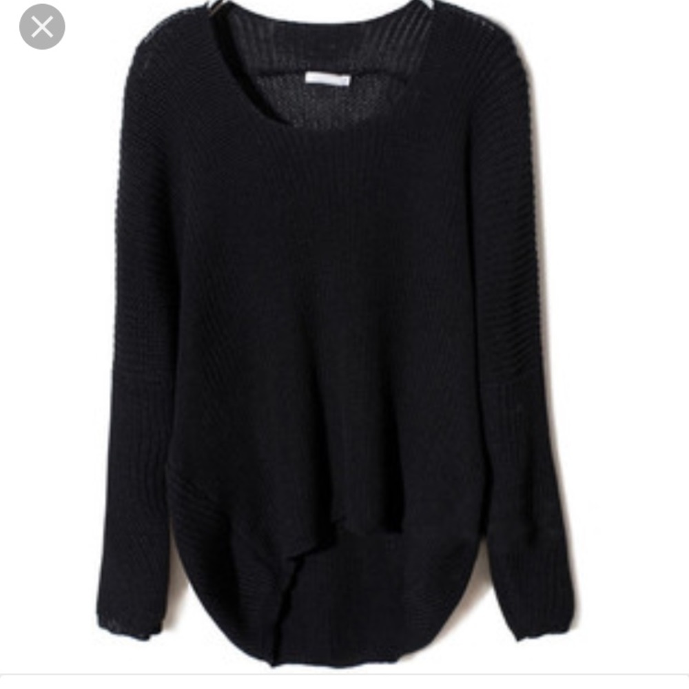 RD Style Black Hi Lo Sweater