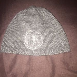 Michael Kors hat worn once color Grey w/silver