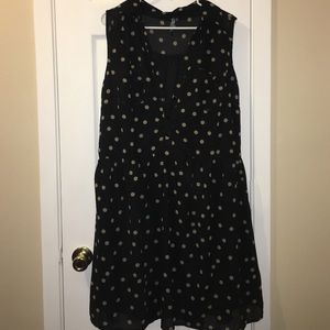 Polkadotted black dress