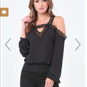 NWT Black off the shoulder BEbe Top