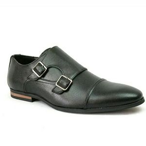 Men's double monk strap dress shoes