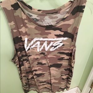 Vans camp print muscle tank top. Size medium.