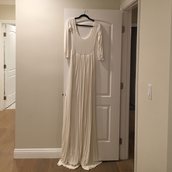 Long Sleeve Off the Shoulder Maternity Dress