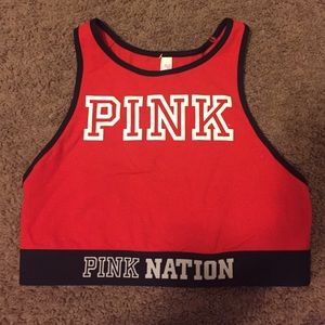 Pink Victoria Secret Haut Crop Sports Bra