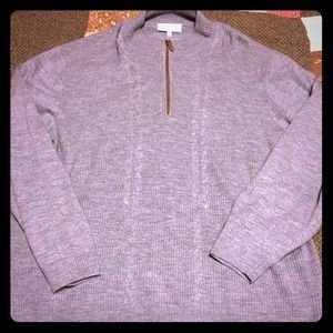 EUC gray fine wool zip up sweater XXL