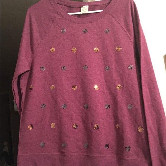 Faded glory purple sequin sweatshirt. Pullover. L