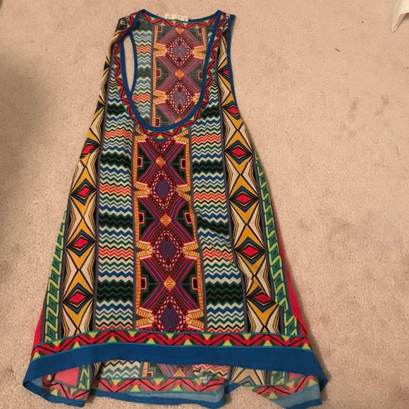 Colorful geometric patterned tank top